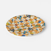 Sesamstraat Halloween geruit patroon Papieren Bordje (Gekanteld)