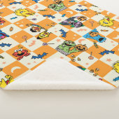 Sesamstraat Halloween geruit patroon Sherpa Deken (3/4)
