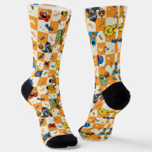 Sesamstraat Halloween geruit patroon