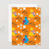 Sesamstraat Halloween vleermuizen en geesten patro Briefkaart (Voorkant / Achterkant)