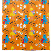 Sesamstraat Halloween vleermuizen en geesten patro Douchegordijn (Voorkant)