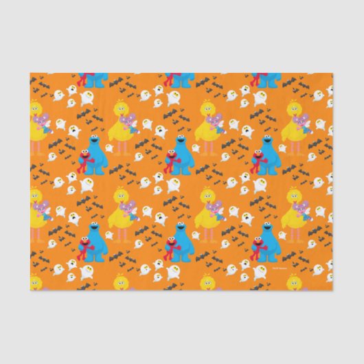 Sesamstraat Halloween vleermuizen en geesten patro Tissuepapier (Voorkant)