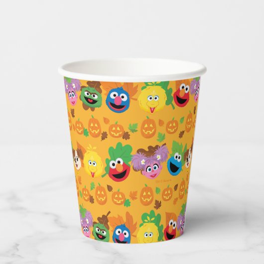Sesamstraat herfstbladeren patroon papieren bekers (Achterkant)