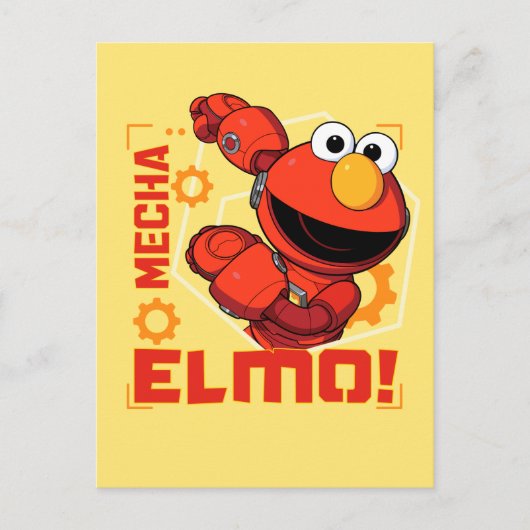 Sesamstraat | Het ontwerp van Mecha Builders Elmo Briefkaart (Voorkant)