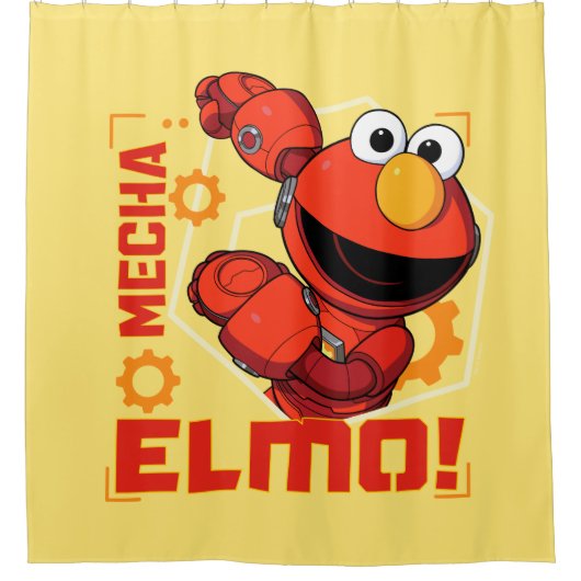 Sesamstraat | Het ontwerp van Mecha Builders Elmo Douchegordijn (Voorkant)
