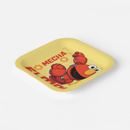 Sesamstraat | Het ontwerp van Mecha Builders Elmo Papieren Bordje (Gebogen)