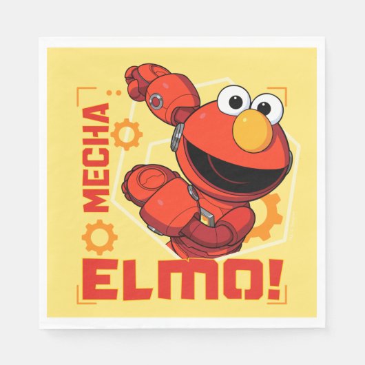Sesamstraat | Het ontwerp van Mecha Builders Elmo Servet (Voorkant)