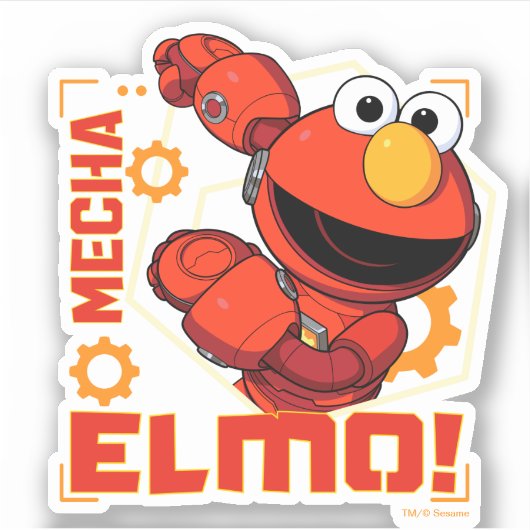 Sesamstraat | Het ontwerp van Mecha Builders Elmo Sticker (Voorkant)