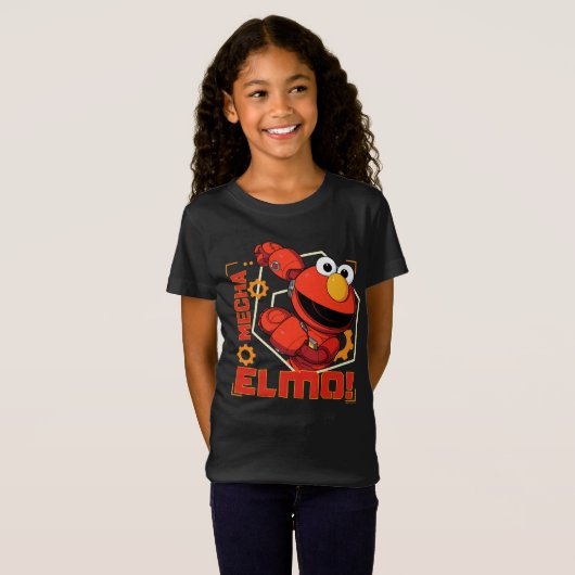 Sesamstraat | Het ontwerp van Mecha Builders Elmo T-shirt (Voorkant volledig)