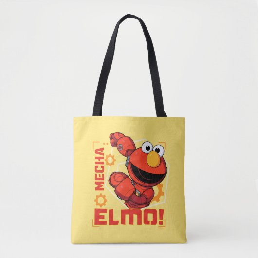 Sesamstraat | Het ontwerp van Mecha Builders Elmo Tote Bag (Voorkant)