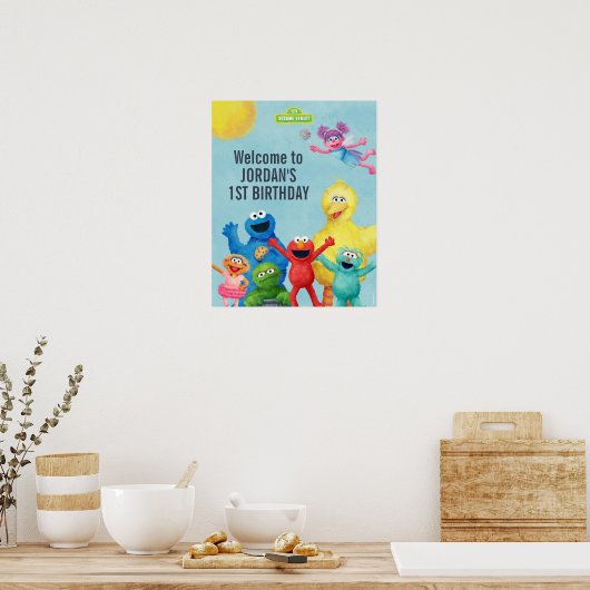 Sesamstraat illustratie Verjaardag Welkom Poster (Keuken)
