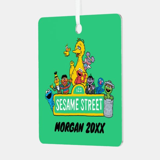 Sesamstraat | Jouw namen toevoegen Metalen Ornament (Voorkant links)