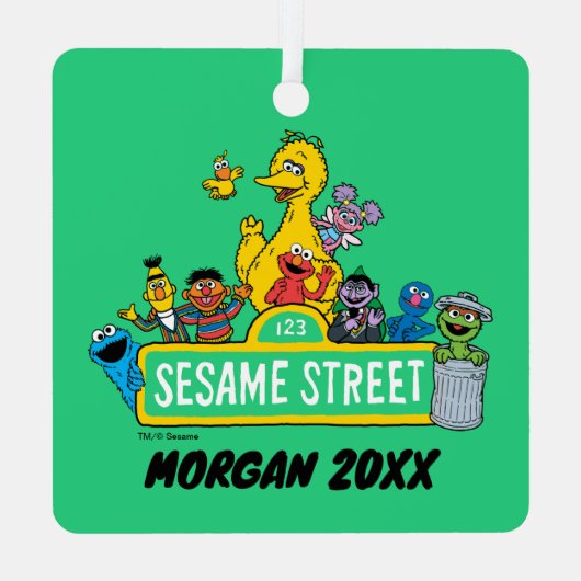 Sesamstraat | Jouw namen toevoegen Metalen Ornament (Achterkant)