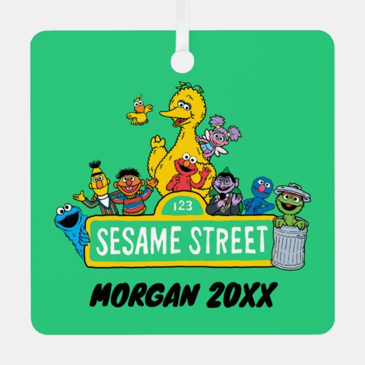 Sesamstraat | Jouw namen toevoegen Metalen Ornament (Voorkant)