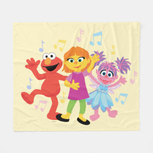 Sesamstraat Julia, Elmo en Abby Dancing Fleece Deken