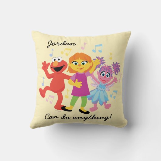 Sesamstraat | Julia, Elmo en Abby Dancing Kussen (Achterkant)