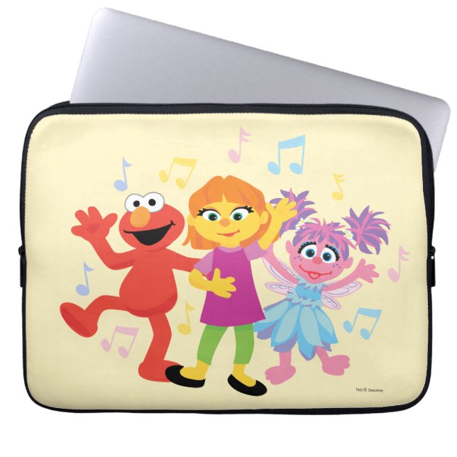 Sesamstraat | Julia, Elmo en Abby Dancing Laptop Sleeve (Voorkant)