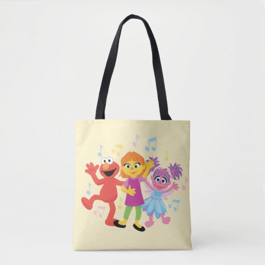 Sesamstraat | Julia, Elmo en Abby Dancing Tote Bag (Voorkant)