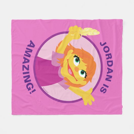 Sesamstraat | Julia Holding Feather Fleece Deken (Voorkant (Horizontaal))