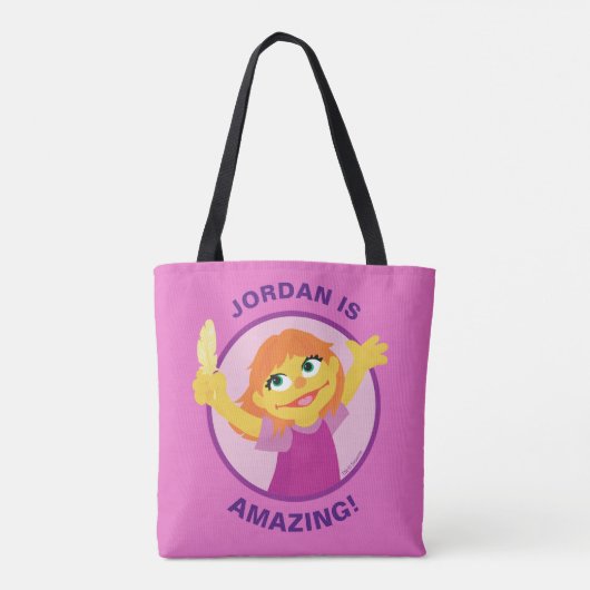 Sesamstraat | Julia Holding Feather Tote Bag (Achterkant)