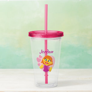 Sesamstraat Julia Pink Heart Acryl Drinkbeker