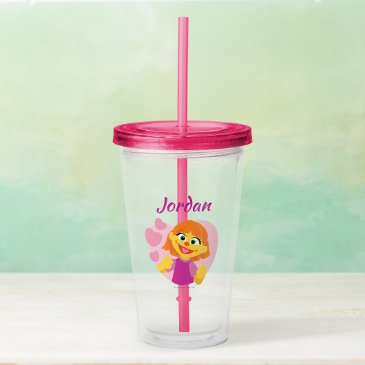 Sesamstraat | Julia Pink Heart Acryl Drinkbeker