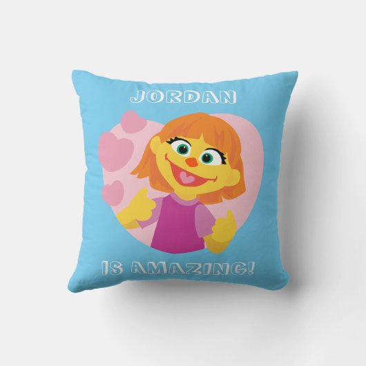 Sesamstraat | Julia Pink Heart Kussen (Achterkant)