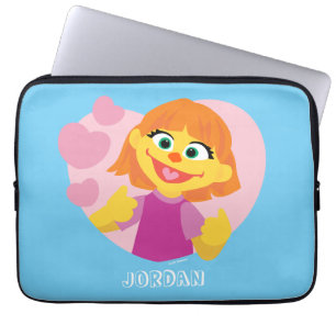 Sesamstraat Julia Pink Heart Laptop Sleeve
