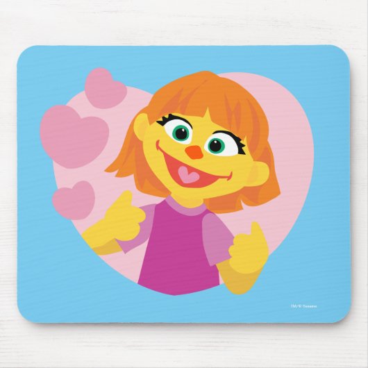 Sesamstraat | Julia Pink Heart Muismat (Voorkant)