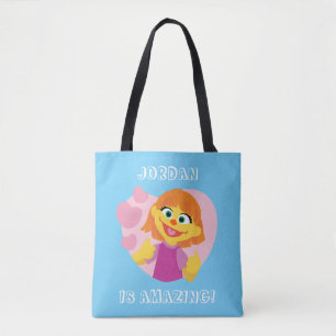 Sesamstraat Julia Pink Heart Tote Bag