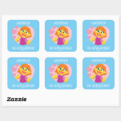 Sesamstraat | Julia Pink Heart Vierkante Sticker (Vel)