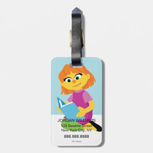 Sesamstraat | Julia Reading a Book Bagagelabel (Achterkant verticaal)