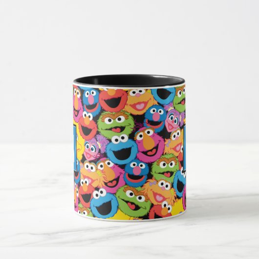 Sesamstraat karakter gezichten monogram mok (Midden)