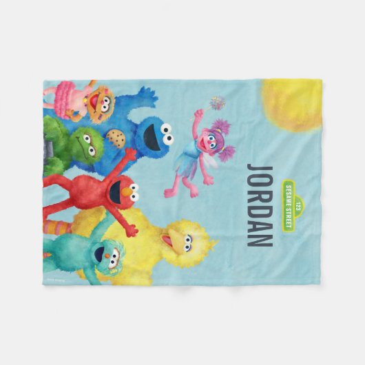 Sesamstraat karakter illustratie fleece deken (Voorkant (Horizontaal))