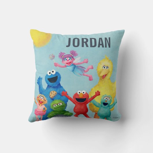 Sesamstraat karakter illustratie kussen (Achterkant)