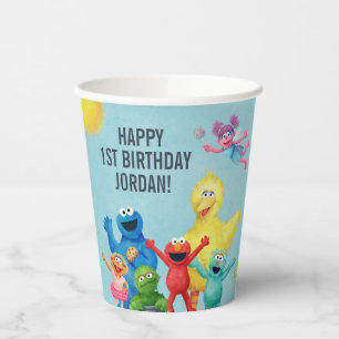 Sesamstraat karakter illustratie papieren bekers
