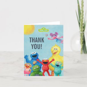 Sesamstraat Karakter Illustratie Verjaardag Bedankkaart