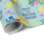 Sesamstraat Karakter Illustratie Verjaardag Cadeaupapier (Rol Hoek)