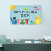 Sesamstraat Karakter Illustratie Verjaardag Spandoek (Beurs)