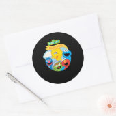 Sesamstraat Karakter Kunst Ronde Sticker (Envelop)