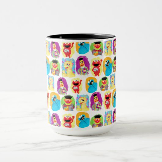 Sesamstraat Karakter Leuk & Kleurrijk Patroon Mok (Midden)