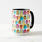 Sesamstraat Karakter Leuk & Kleurrijk Patroon Mok (Voorkant rechts)