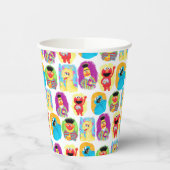 Sesamstraat Karakter Leuk & Kleurrijk Patroon Papieren Bekers (Links)