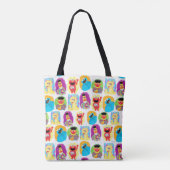 Sesamstraat Karakter Leuk & Kleurrijk Patroon Tote Bag (Achterkant)