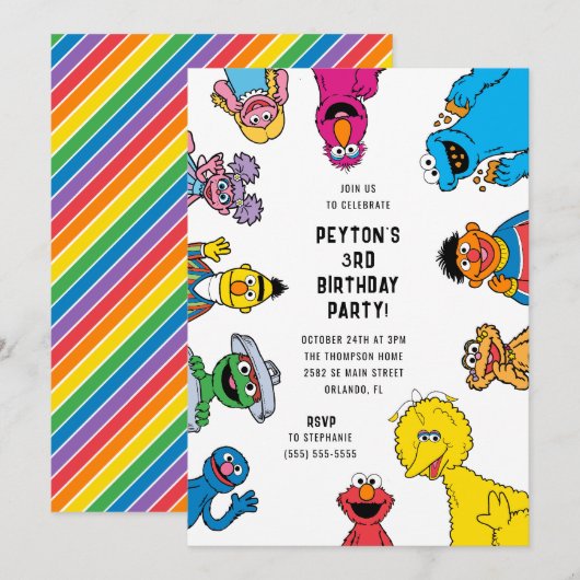 Sesamstraat karakter verjaardag kaart (Voorkant / Achterkant)