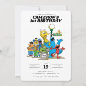  Sesamstraat Karakters 1e Verjaardag Kaart (Voorkant)