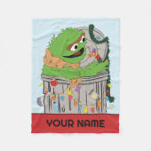 Sesamstraat | Kerst Oscar de Grouch Fleece Deken (Voorkant)