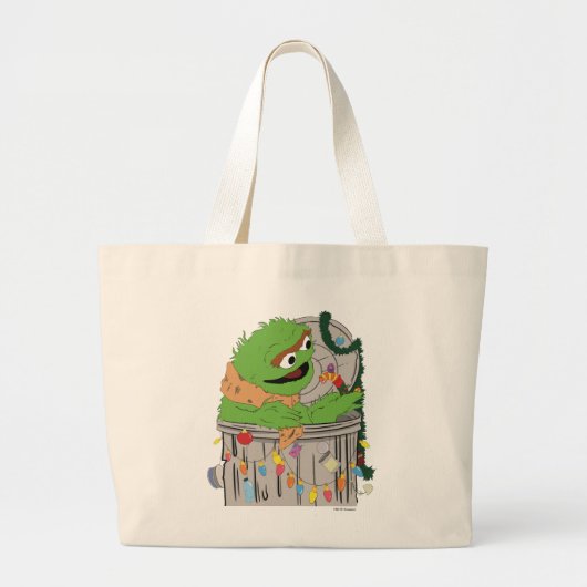 Sesamstraat | Kerst Oscar de Grouch Grote Tote Bag (Voorkant)