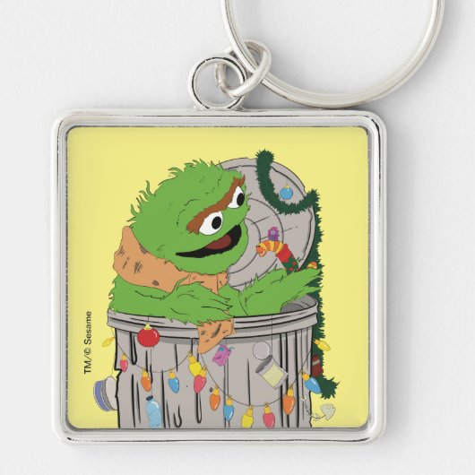 Sesamstraat | Kerst Oscar de Grouch Sleutelhanger (Voorkant)