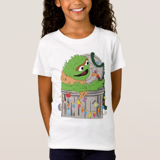 Sesamstraat | Kerst Oscar de Grouch T-shirt (Voorkant)